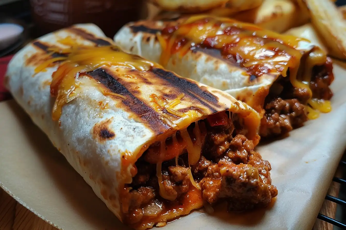 Sloppy Joe Grilled Burritos