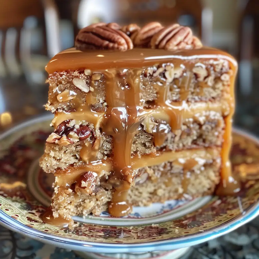 Southern Pecan Caramel Cake