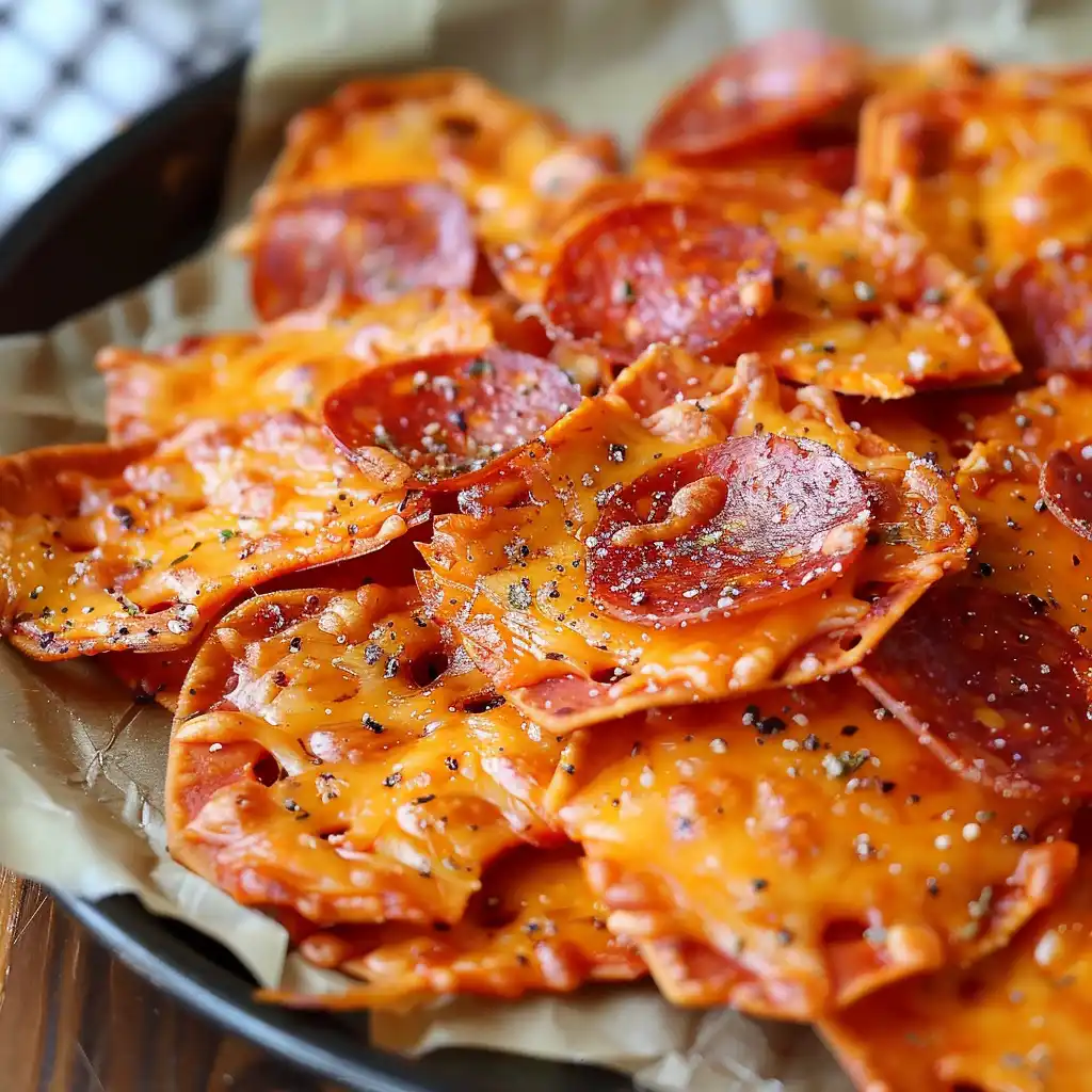 Pepperoni and Cheese Crisps