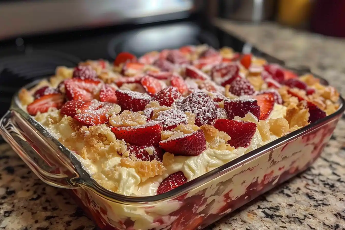 Strawberry Cheesecake Dump Cake