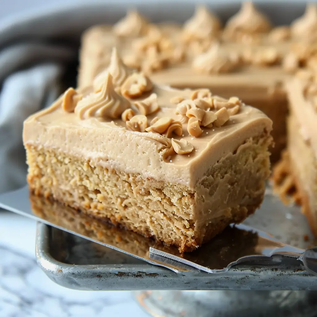 Peanut Butter Sheet Cake with Peanut Butter Frosting