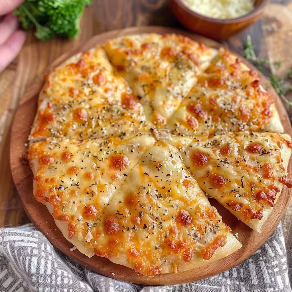 Air Fryer Cheesy Tortilla Garlic Bread