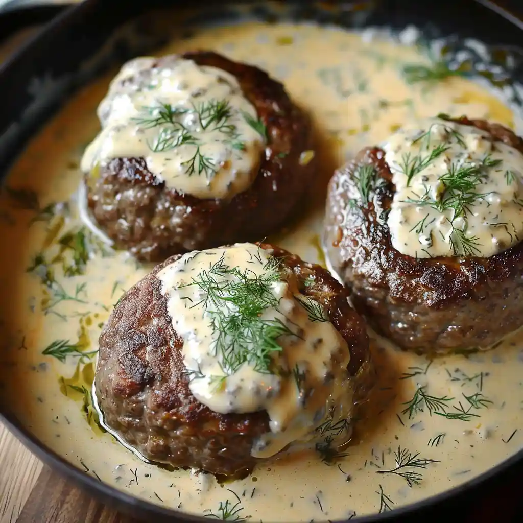 hicham05046_homemade_Hamburger_Steaks_in_Creamy_Dill_Sauce_For__440df17c-4cc5-49f1-8a60-9d3967a4a2ef